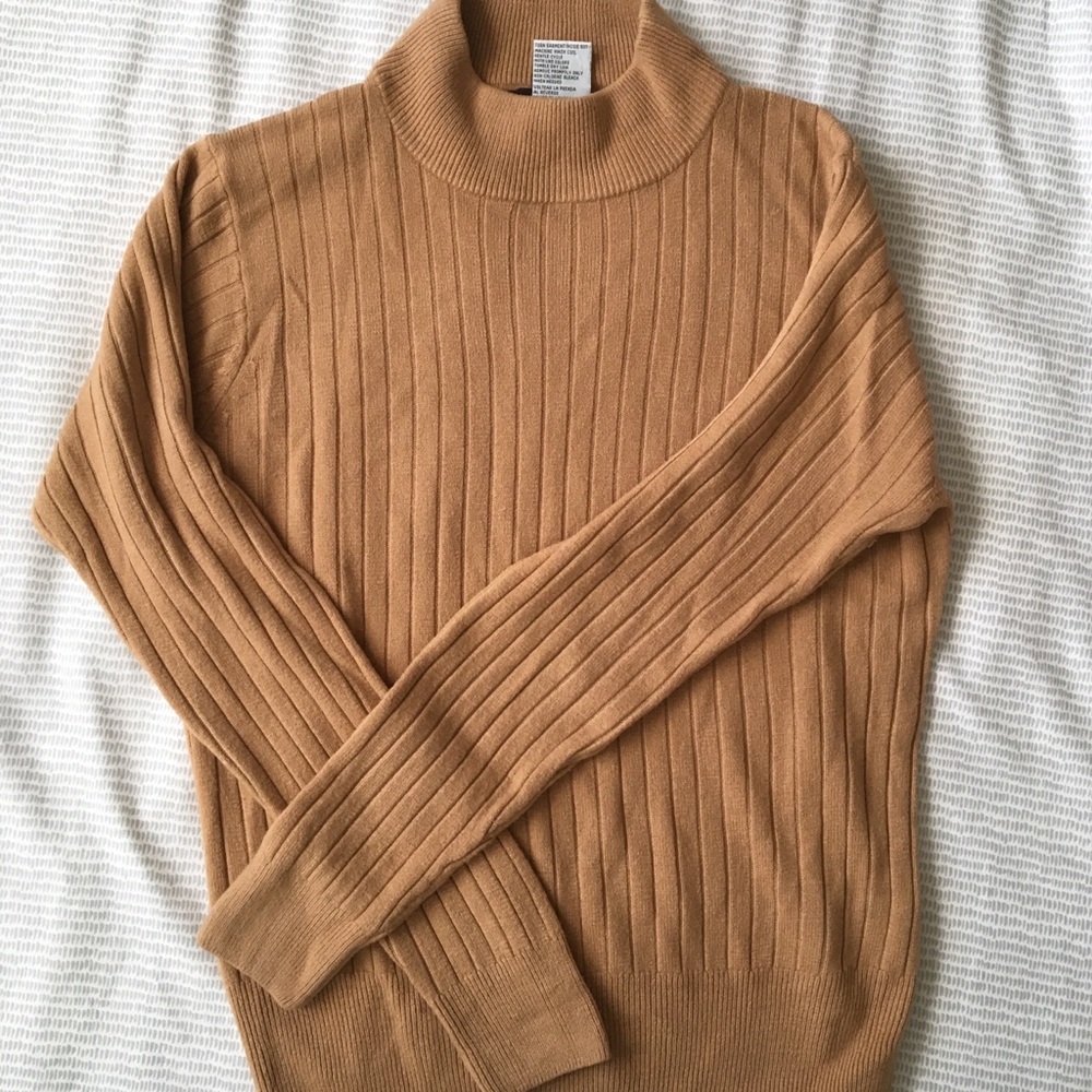 Camel-Colored High-NeckSweater